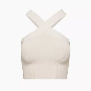 Babaton Sculpt Knit Criss Cross Cropped Tank XS Aritzia